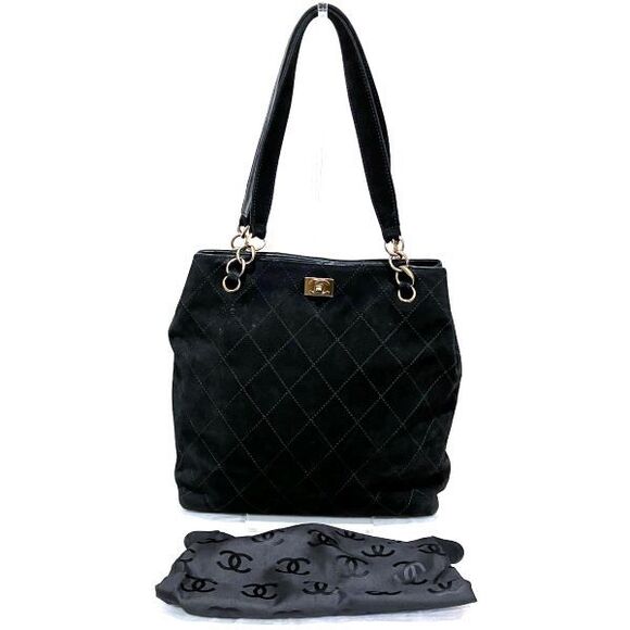 Chanel Coco Mark Wild Stitch Suede Leather Tote Bag - Picture 1 of 9